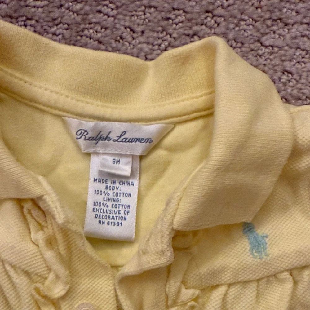Ralph Lauren Soft Yellow Baby Onesie